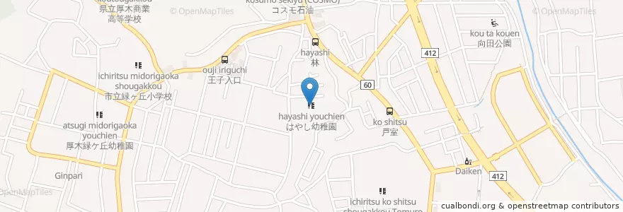 Mapa de ubicacion de はやし幼稚園 en Japan, 神奈川県, 厚木市.