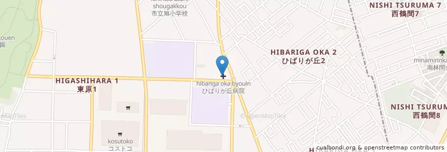 Mapa de ubicacion de ひばりが丘病院 en ژاپن, 神奈川県, 座間市.