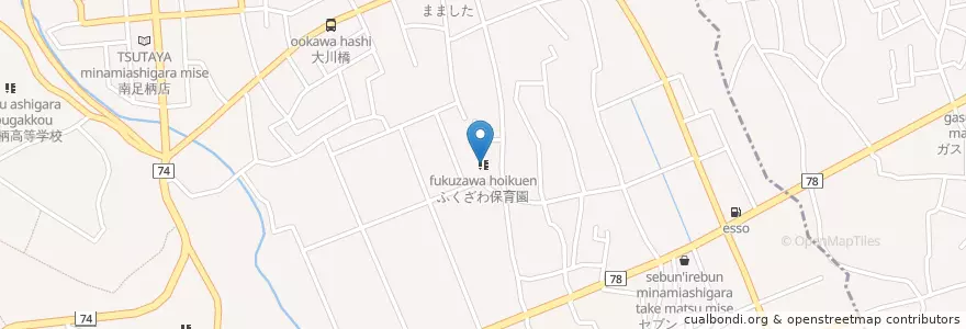 Mapa de ubicacion de ふくざわ保育園 en 일본, 가나가와현, 南足柄市.