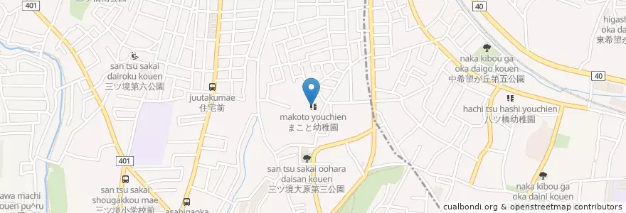 Mapa de ubicacion de まこと幼稚園 en Jepun, 神奈川県, 横浜市.