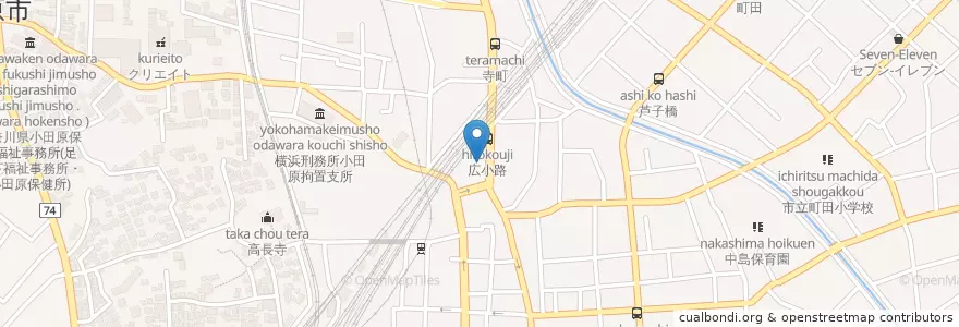 Mapa de ubicacion de みどりの家愛児園 en 日本, 神奈川縣, 小田原市.