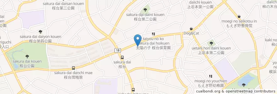 Mapa de ubicacion de あおば ウィメンズ ホスピタル en Japonya, 神奈川県, 横浜市, 青葉区.