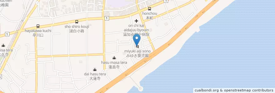 Mapa de ubicacion de みゆき愛児園 en Japonya, 神奈川県, 小田原市.
