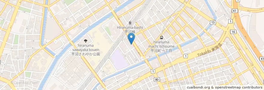 Mapa de ubicacion de コンフォート病院 en Japon, Préfecture De Kanagawa, 横浜市, 西区.