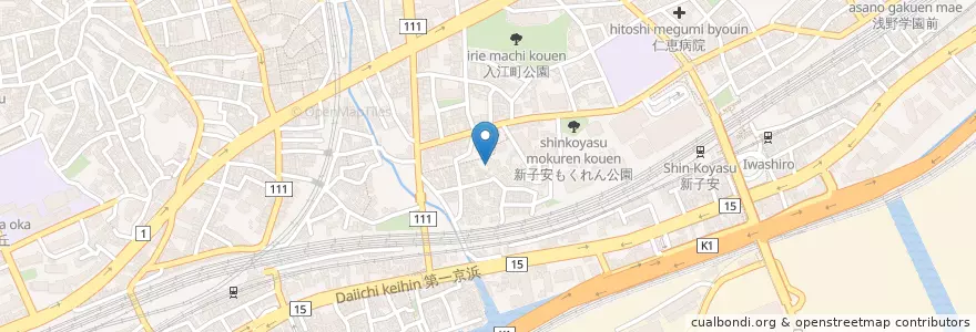 Mapa de ubicacion de 一之宮幼稚園 en Japan, 神奈川県, Yokohama, 神奈川区.