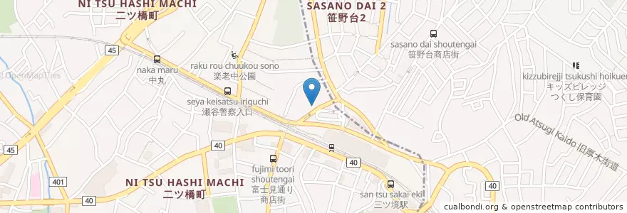 Mapa de ubicacion de 三ツ境駅北口郵便局 en Japon, Préfecture De Kanagawa, 横浜市.