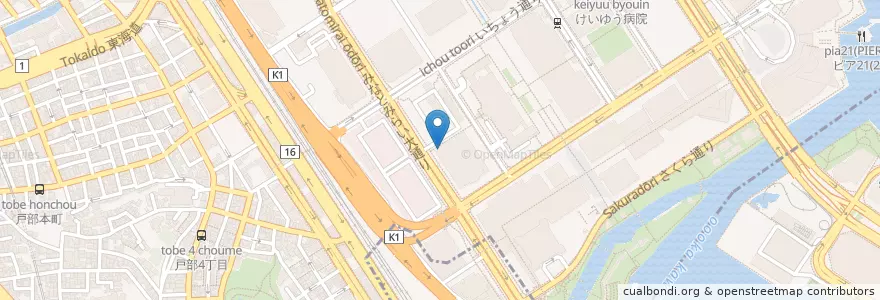 Mapa de ubicacion de 三菱重工横浜ビル内郵便局 en Japan, Kanagawa Prefecture, Yokohama, Nishi Ward.