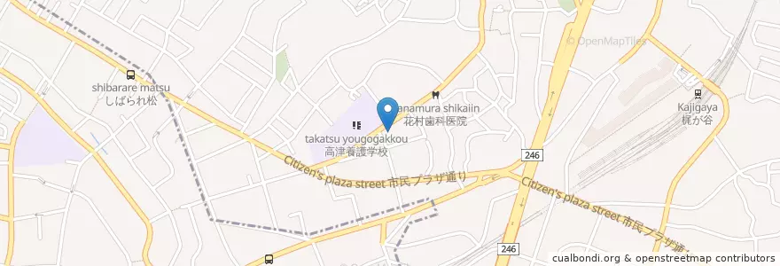 Mapa de ubicacion de 上作廷保育園 en Japan, Kanagawa Prefecture, Kawasaki, Takatsu Ward, Miyamae Ward.