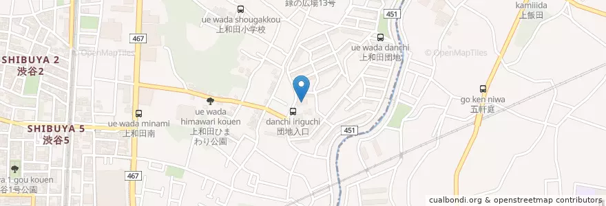 Mapa de ubicacion de 上和田保育園 en 일본, 가나가와현, 大和市.
