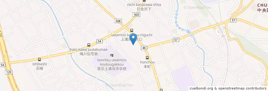 Mapa de ubicacion de 上溝郵便局 en 日本, 神奈川縣, 相模原市, 中央区.