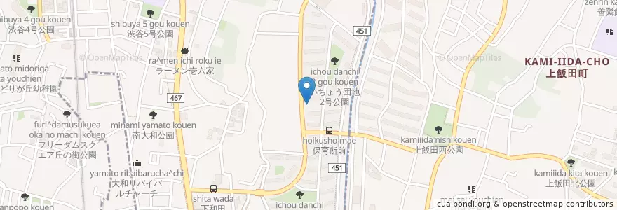 Mapa de ubicacion de 下和田保育園 en 일본, 가나가와현, 大和市.