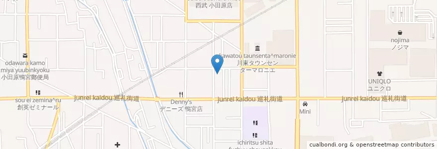 Mapa de ubicacion de 下府中保育園 en اليابان, كاناغاوا, 小田原市.