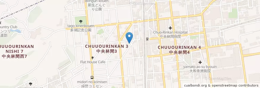 Mapa de ubicacion de 中央林間駅前郵便局 en Japan, Kanagawa Prefecture, Yamato.