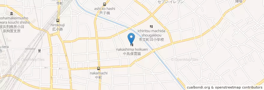 Mapa de ubicacion de 中島保育園 en 日本, 神奈川縣, 小田原市.