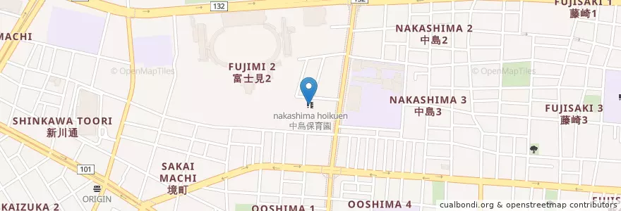 Mapa de ubicacion de 中島保育園 en Japón, Prefectura De Kanagawa, Kawasaki, 川崎区.