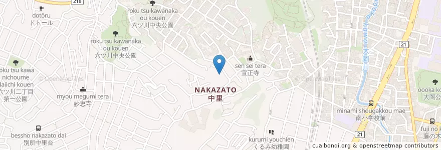 Mapa de ubicacion de 久良岐保育園 en Japan, Präfektur Kanagawa, Yokohama, 南区.