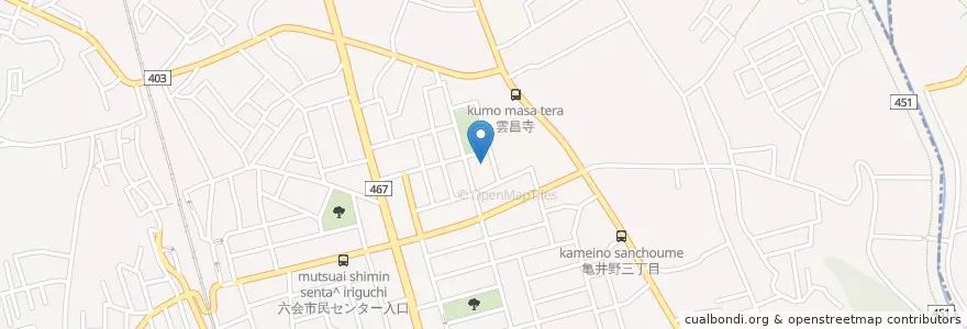 Mapa de ubicacion de 亀井野保育園 en 일본, 가나가와현, 藤沢市.