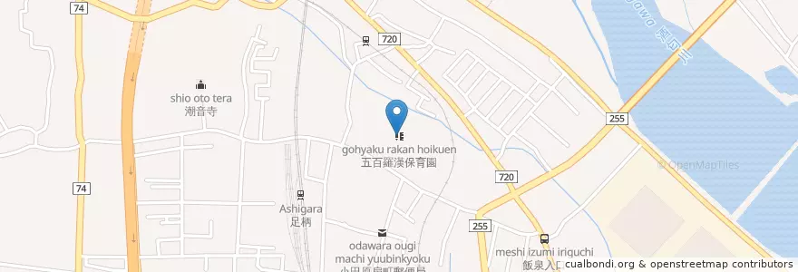 Mapa de ubicacion de 五百羅漢保育園 en Jepun, 神奈川県, 小田原市.