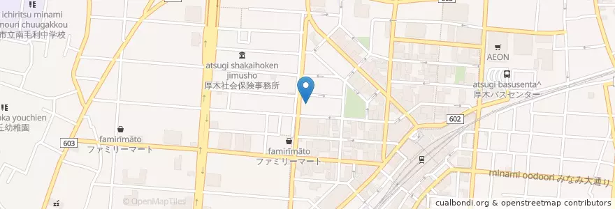 Mapa de ubicacion de 仁厚会病院 en 日本, 神奈川県, 厚木市.