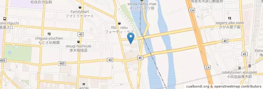 Mapa de ubicacion de 仁愛会 近藤病院 en Japan, Präfektur Kanagawa, 厚木市.