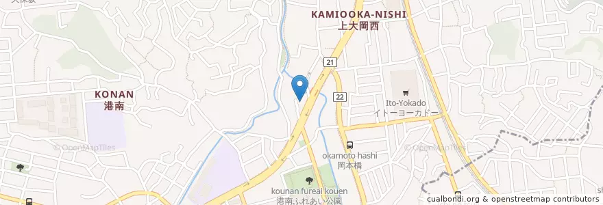Mapa de ubicacion de 仁明会秋山脳神経外科・内科病院 en Япония, Канагава, Йокогама, Конан.