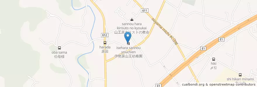 Mapa de ubicacion de 伊勢原山王幼稚園 en Япония, Канагава, Исэхара.