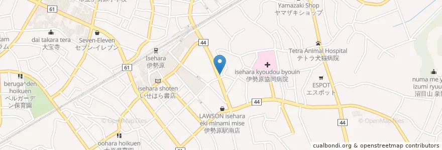 Mapa de ubicacion de 伊勢原桜台郵便局 en Japan, Präfektur Kanagawa, 伊勢原市.