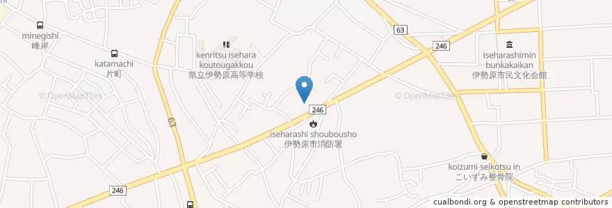 Mapa de ubicacion de 伊勢原警察署 en 日本, 神奈川県, 伊勢原市.