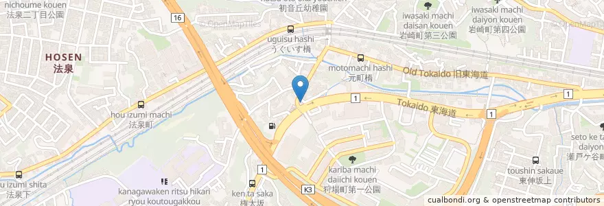 Mapa de ubicacion de 保土ヶ谷警察署元町橋交番 en Giappone, Prefettura Di Kanagawa, 横浜市, 保土ヶ谷区.
