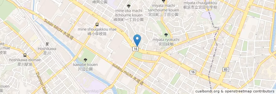 Mapa de ubicacion de 保土ヶ谷警察署宮田町交番 en Japan, Kanagawa Prefecture, Yokohama, Hodogaya Ward.