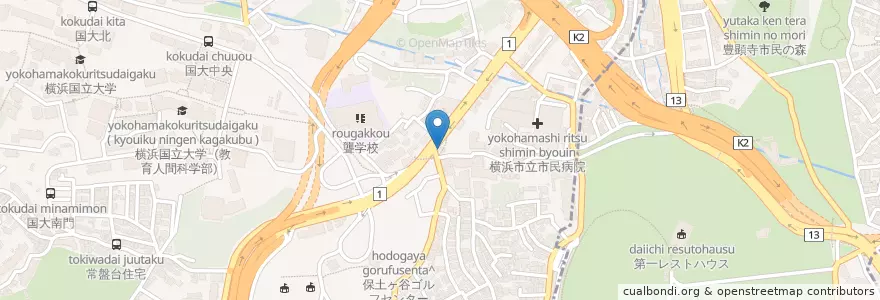 Mapa de ubicacion de 保土ヶ谷警察署岡沢町交番 en Japan, Präfektur Kanagawa, Yokohama, 保土ヶ谷区.