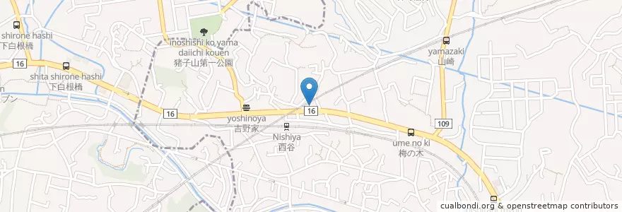 Mapa de ubicacion de 保土ヶ谷警察署西谷交番 en Jepun, 神奈川県, 横浜市, 保土ヶ谷区.