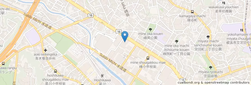 Mapa de ubicacion de 保土ヶ谷郵便局 en Japan, Kanagawa Prefecture, Yokohama, Hodogaya Ward.
