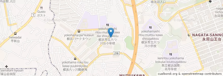 Mapa de ubicacion de 六ツ川みどり保育園 en 日本, 神奈川県, 横浜市, 南区.