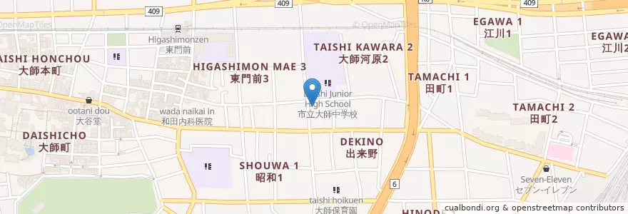 Mapa de ubicacion de 出来野保育園 en Japan, Kanagawa Prefecture, Kawasaki, Kawasaki Ward.