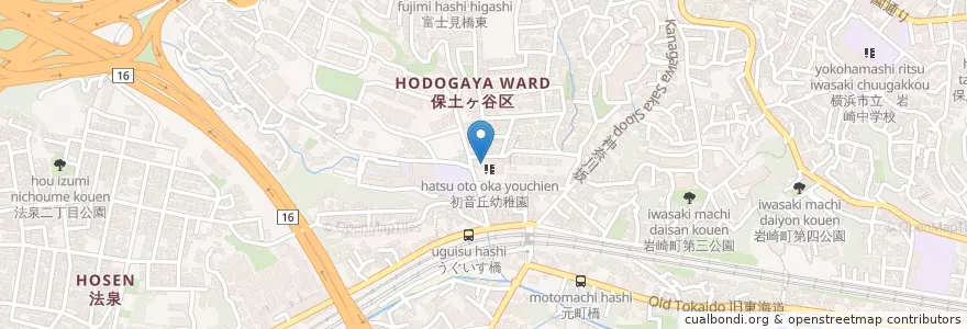 Mapa de ubicacion de 初音丘幼稚園 en Japon, Préfecture De Kanagawa, 横浜市, 保土ヶ谷区.