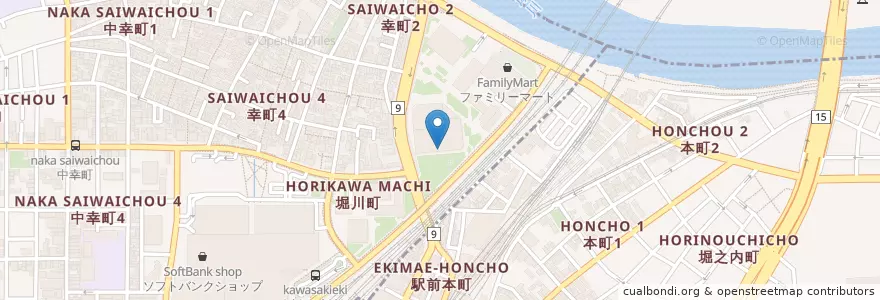 Mapa de ubicacion de 労働者健康福祉機構 en Japan, Präfektur Kanagawa, 川崎市.