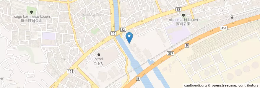 Mapa de ubicacion de 動物検疫所 en اليابان, كاناغاوا, 横浜市, 磯子区.