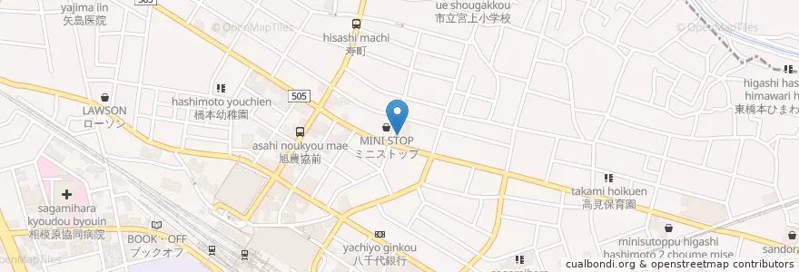Mapa de ubicacion de 北消防署 en Japan, Kanagawa Prefecture, Sagamihara, Machida, Midori Ward.