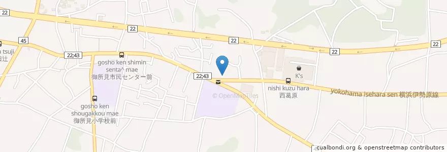 Mapa de ubicacion de 北消防署御所見出張所 en Japan, Kanagawa Prefecture, Fujisawa.