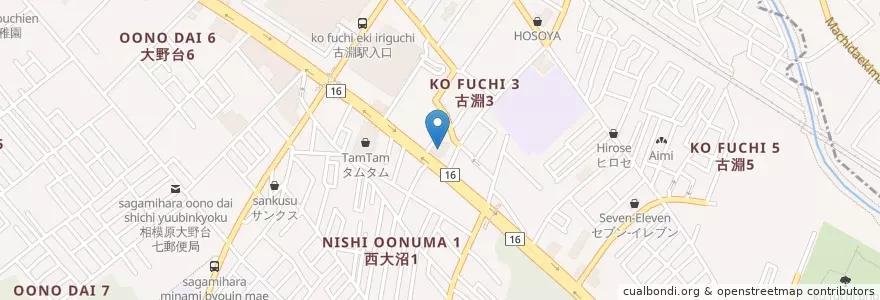 Mapa de ubicacion de 南消防署大沼分署 en 일본, 가나가와현, 相模原市, 南区.