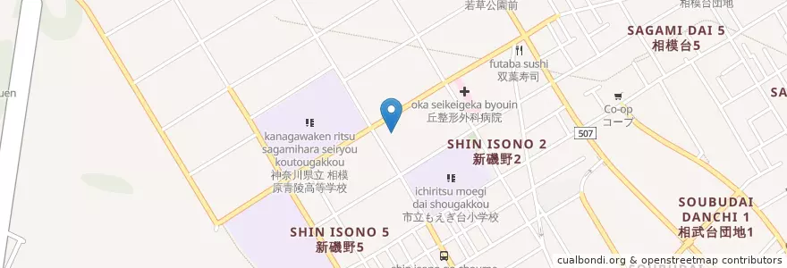 Mapa de ubicacion de 南消防署 相武台分署 en Japan, Präfektur Kanagawa, 相模原市, 南区.