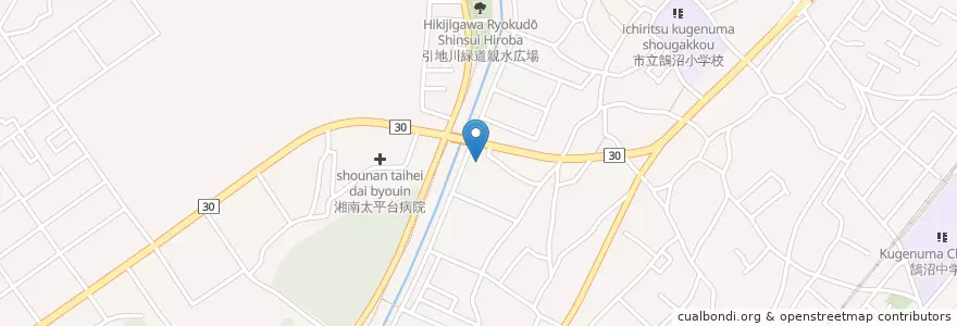 Mapa de ubicacion de 南消防署苅田出張所 en 日本, 神奈川県, 藤沢市.