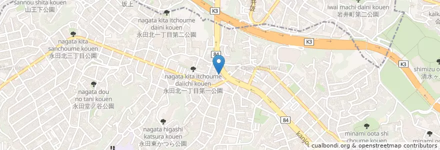Mapa de ubicacion de 南警察署永田交番 en Япония, Канагава, Йокогама, Минами, Ходогая.