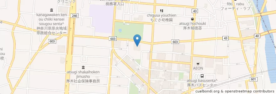 Mapa de ubicacion de 厚木市役所 en ژاپن, 神奈川県, 厚木市.