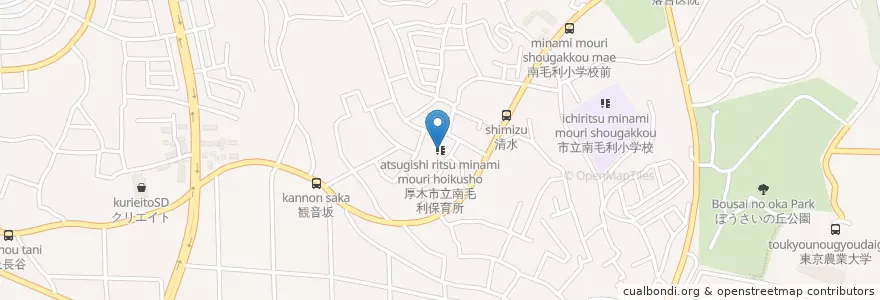 Mapa de ubicacion de 厚木市立南毛利保育所 en Japan, Kanagawa Prefecture, Atsugi.