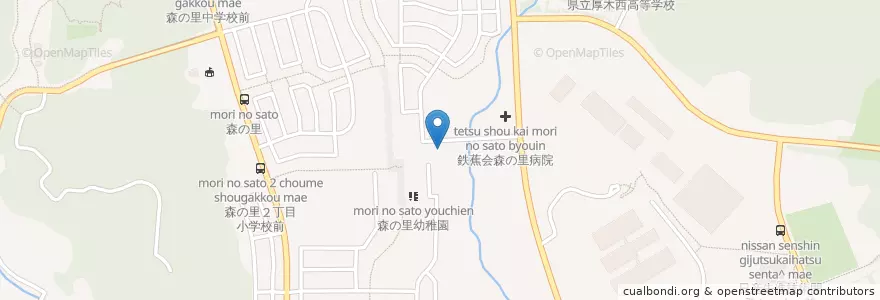Mapa de ubicacion de 厚木森の里郵便局 en Japan, 神奈川県, 厚木市.