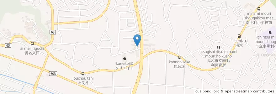 Mapa de ubicacion de 厚木消防署南毛利分署 en ژاپن, 神奈川県, 厚木市.