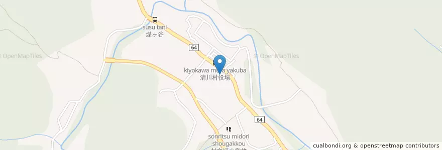 Mapa de ubicacion de 厚木警察署煤ヶ谷駐在所 en Japão, 神奈川県, 愛甲郡, 清川村.