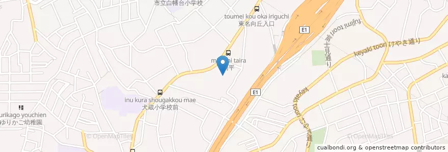 Mapa de ubicacion de 向丘保育園 en 일본, 가나가와현, 川崎市, 宮前区.